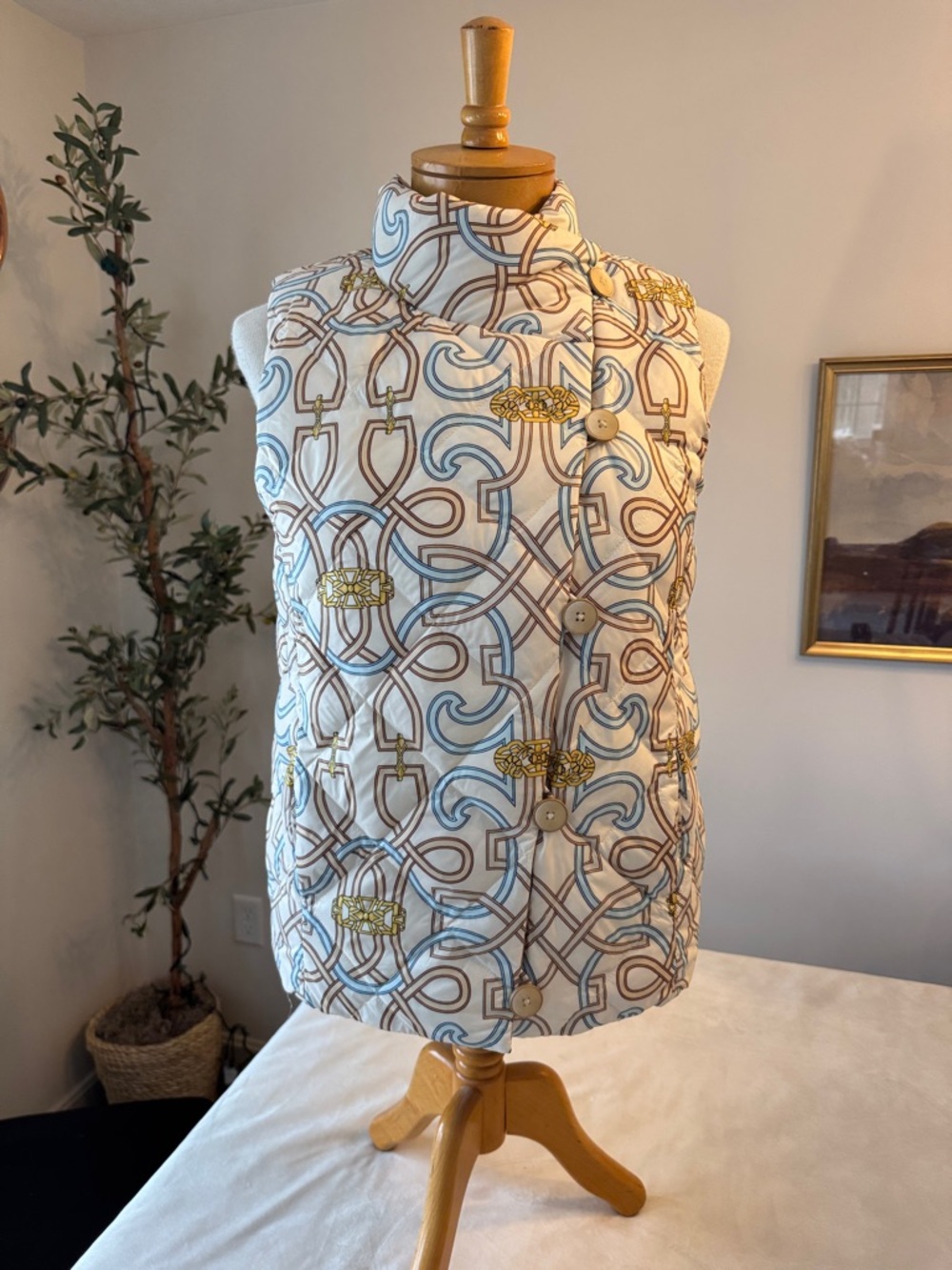 J. McLaughlin Vivian Reversible Puffer Vest in Neo Beltmore, sz XS - Picture 4 of 13